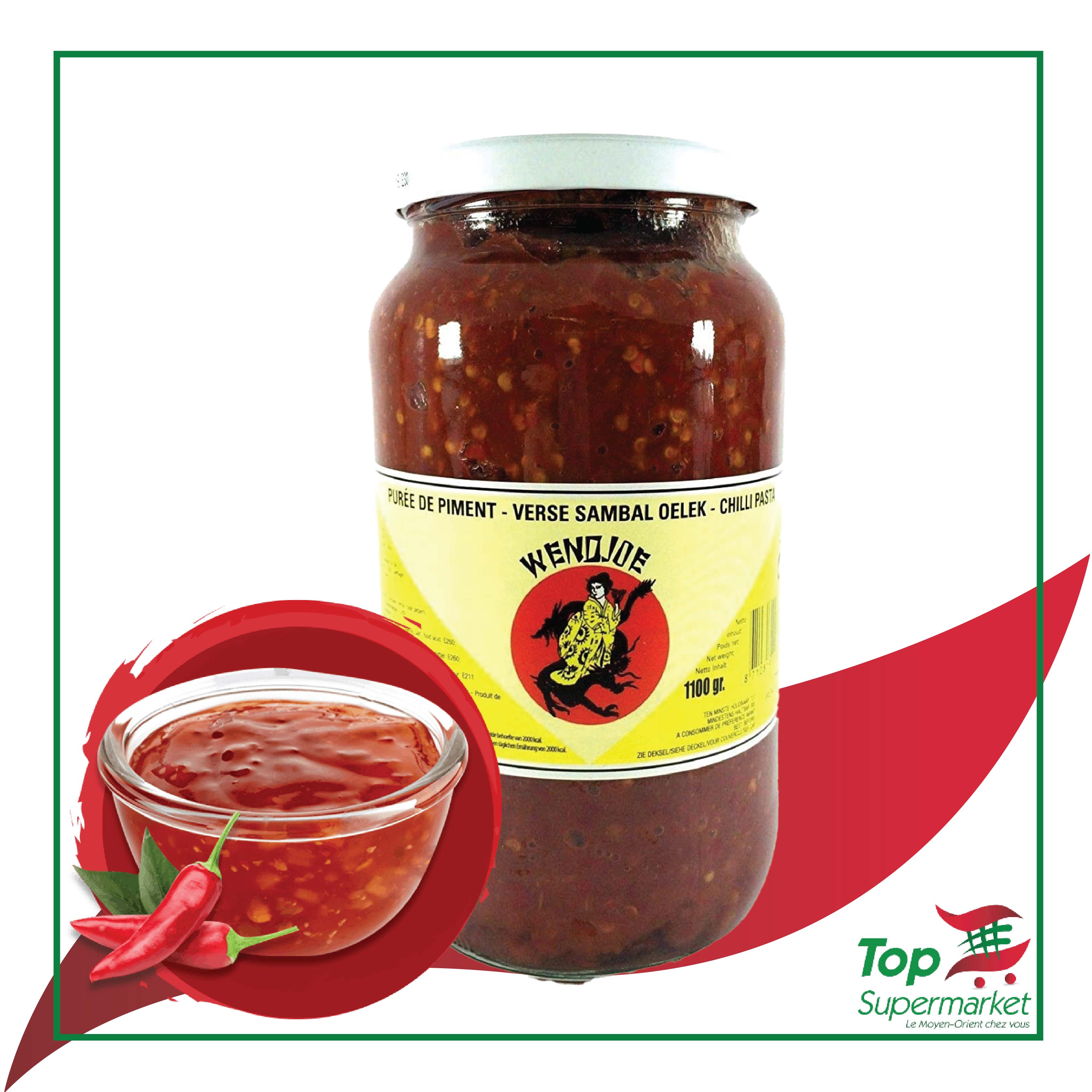 Wendjoe Sambal Oelek purée de piment 1100gr